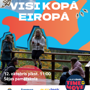 Sējas jaunieši iepazīs Eiropas iespējas Time To Move kampaņas ietvaros